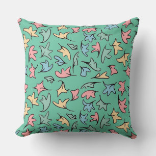 Pastel Leaves Green Cushion