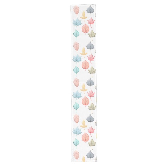 Pastel Leaves Long Table Runner (Front)