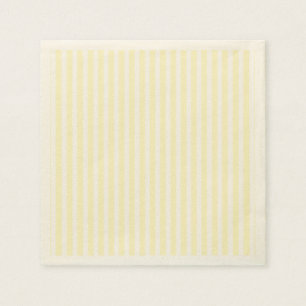Pastel Lemon Yellow and White Stripes Pale Yellow Napkin