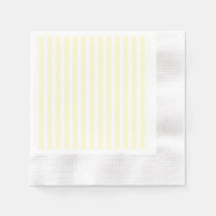 Pastel Lemon Yellow and White Stripes Pale Yellow Napkin