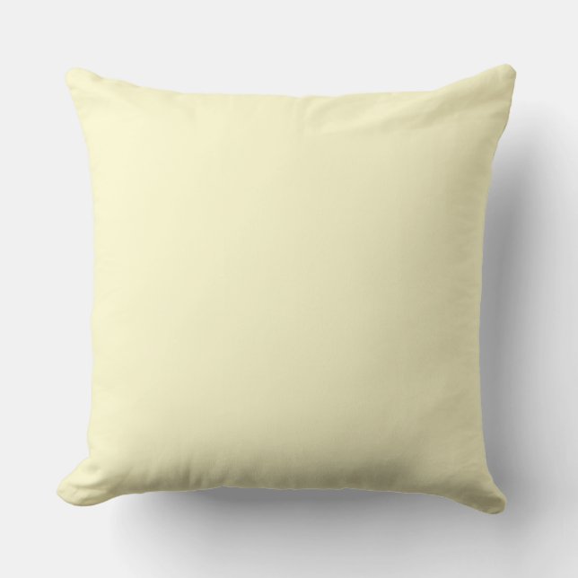Pastel Lemon Yellow Pale Soft Meringue Yellow Cushion (Front)