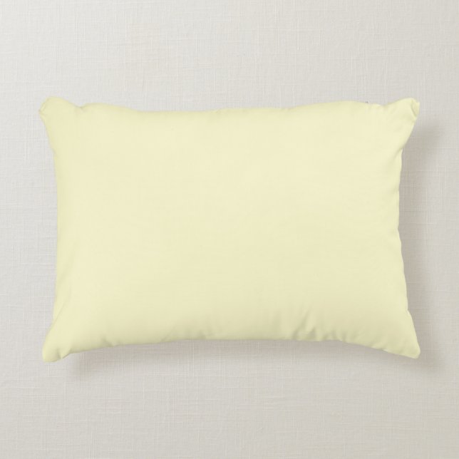 Pastel Lemon Yellow Pale Soft Meringue Yellow Decorative Cushion (Front)