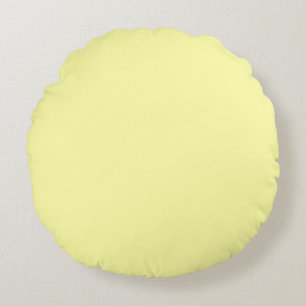 Pastel Lemon Yellow Round Cushion
