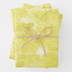 Pastel Lemon Yellow Watercolor Wash Wrapping Paper Sheet