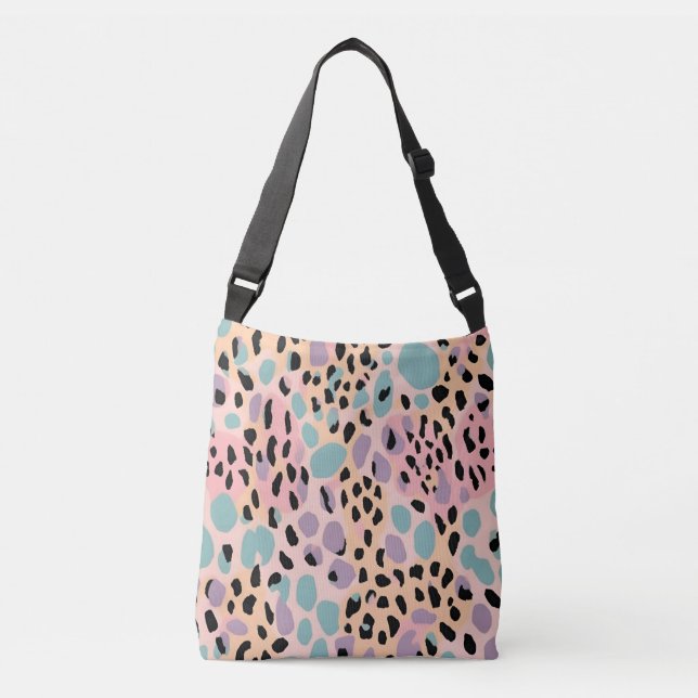 Pastel Leopard Print Crossbody Bag (Front)