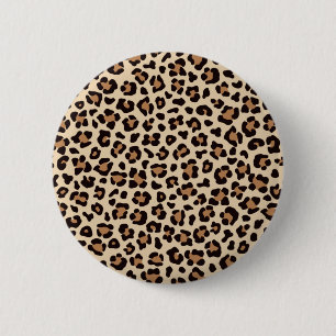 Pastel leopard print pattern 6 cm round badge