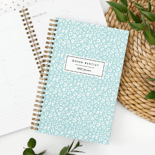 Pastel Leopard Print Personalised Planner   Mint