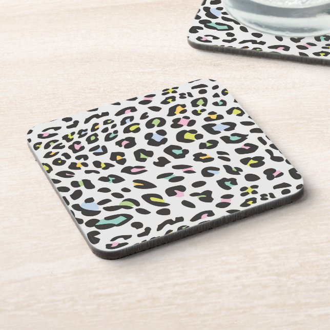 Pastel Leopard Spot Pattern Coaster (Left Side)