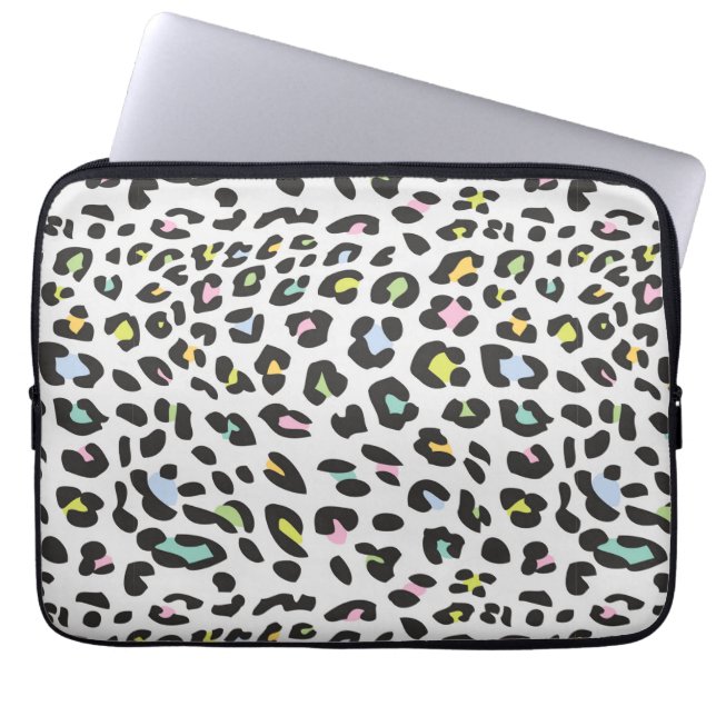 Pastel Leopard Spot Pattern Laptop Sleeve (Front)