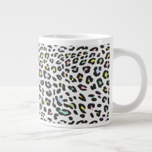 Pastel Leopard Spot Pattern Large Coffee Mug