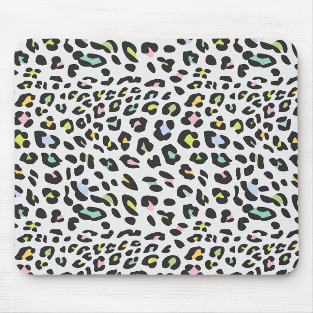 Pastel Leopard Spot Pattern Mouse Mat (Front)