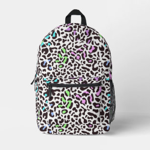 Pastel Leopard Spots B&W Graphic Printed Backpack