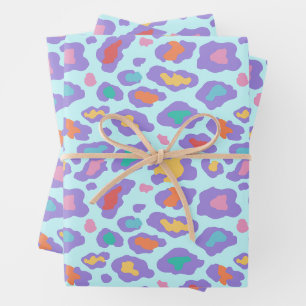 Pastel Leopard Spots Print Wrapping Paper Sheet