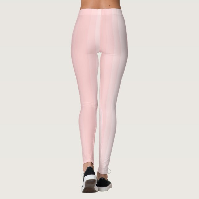 Pastel Light Peach Stripes Cute Stylish Template Leggings (Back)