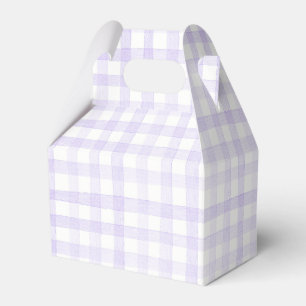 Pastel Light Purple Lilac Gingham Check Plaid Favour Box