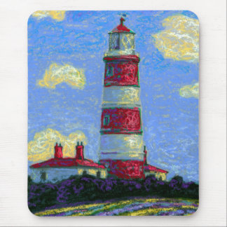Pastel Lighthouse and Lavender Fields Mouse Mat