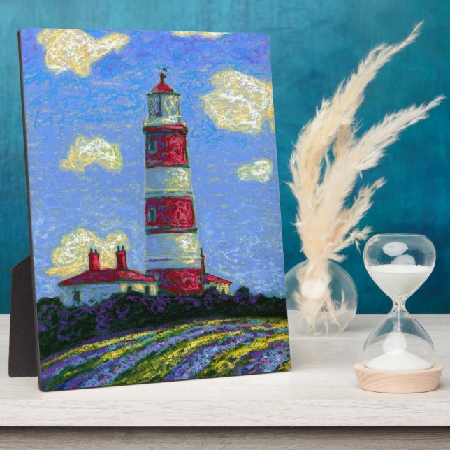 Pastel Lighthouse and Lavender Fields Plaque (Side)