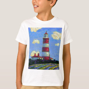 Pastel Lighthouse and Lavender Fields T-Shirt