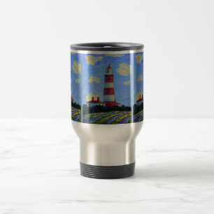 Pastel Lighthouse and Lavender Fields Travel Mug