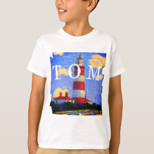 Pastel Lighthouse and Name  T-Shirt