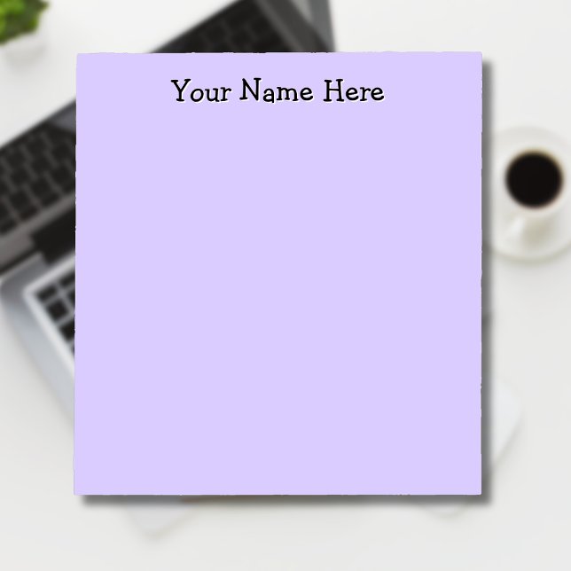 Pastel Lilac Grey Personalised Simple Notepad (Creator Uploaded)