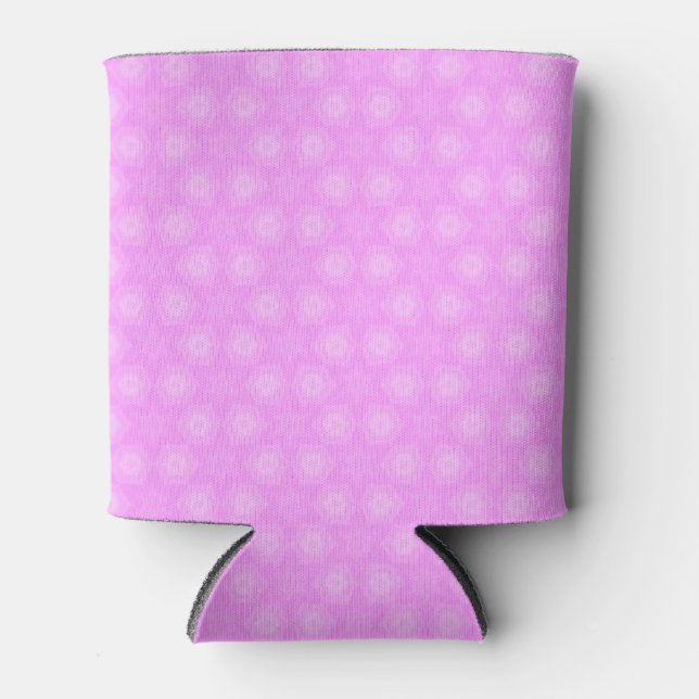 Pastel Lilac Purple White Star Repeating Pattern Can Cooler (Front)