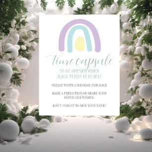 Pastel lilac rainbow 1st Birthday Time Capsule  Poster