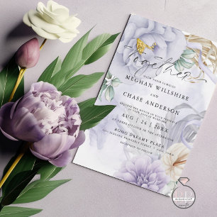 Pastel Lilac Watercolor Bouquet Invitation
