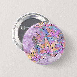 Pastel Lily Love 6 Cm Round Badge