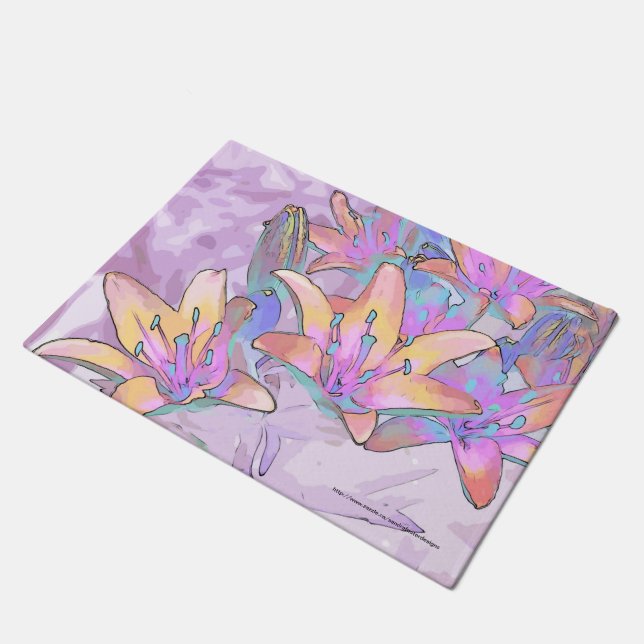 Pastel Lily Love  Doormat (Angled)