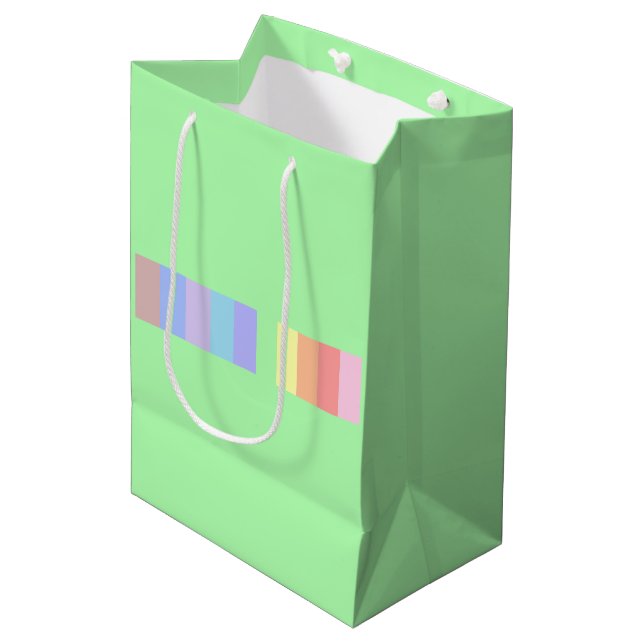 Pastel Lime Green Medium Gift Bag (Front Angled)