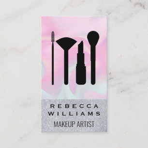 Pastel Liquid Background Glitter Makeup Set Business Card