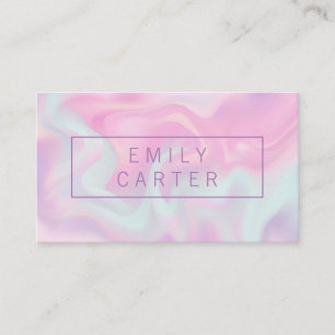 Pastel Liquid Background Sleek Frame Business Card