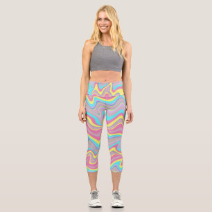 Pastel Liquify Waves Capri Leggings