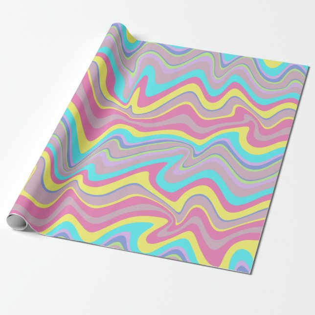 Pastel Liquify Waves Wrapping Paper (Unrolled)
