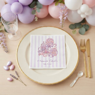 Pastel Little Sugar Plum Baby Shower  Napkin