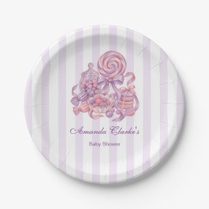 Pastel Little Sugar Plum Baby Shower  Paper Plate