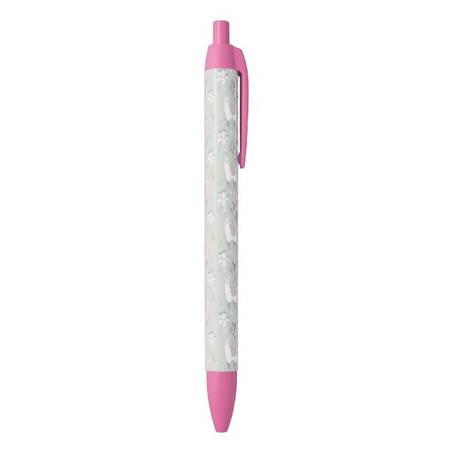 Pastel Llama Pattern Black Ink Pen (Bottom (Vertical))