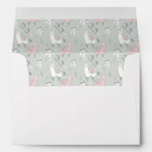 Pastel Llama Pattern Envelope