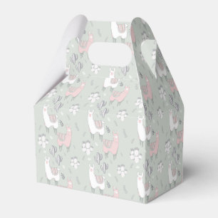 Pastel Llama Pattern Favour Box