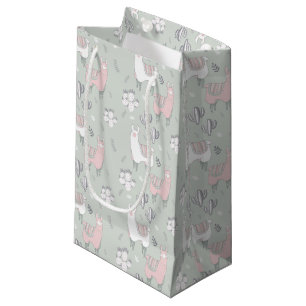 Pastel Llama Pattern Small Gift Bag