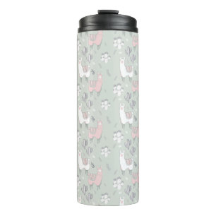 Pastel Llama Pattern Thermal Tumbler
