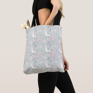 Pastel Llama Pattern Tote Bag