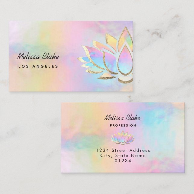 pastel lotus design business card (Front/Back)