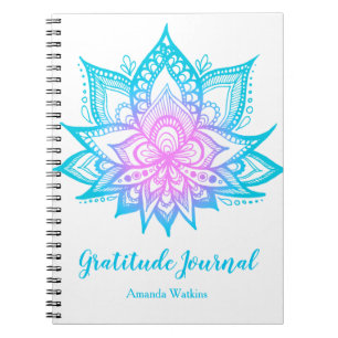 Pastel Lotus Flower Meditation Gratitude Journal