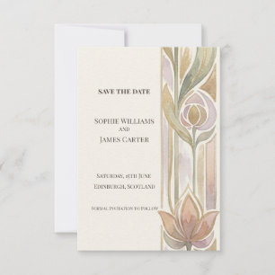 Pastel Lotus Nouveau Save The Date