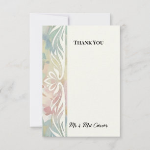 Pastel Lotus Wedding Thank You Card