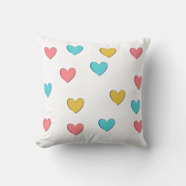 Pastel Love Aesthetic Graphic Cushion (Front)