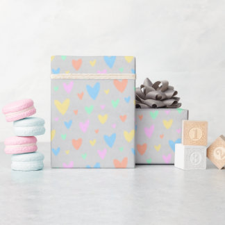 Pastel love Heart Pattern Gift Wrap