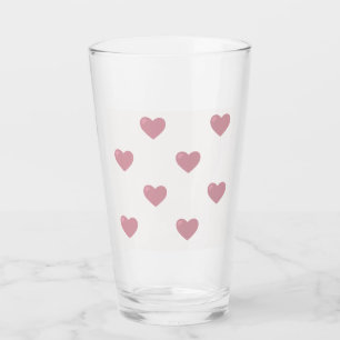 Pastel Love Hearts Glass
